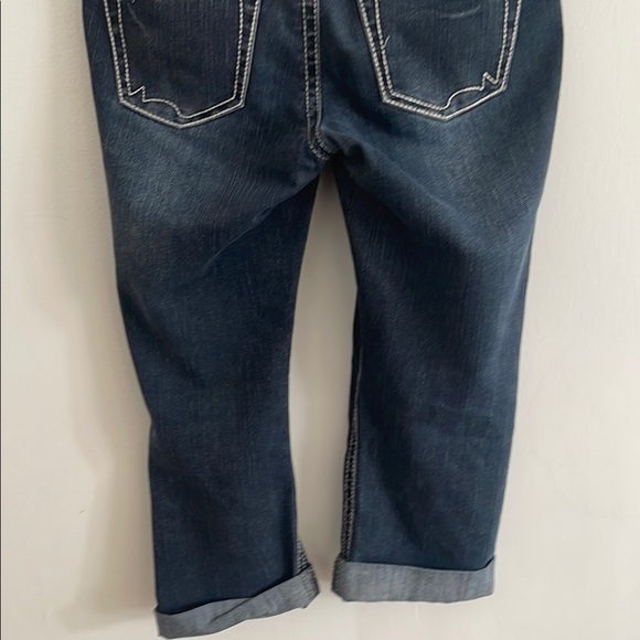 Blue Ankle Cropped Jeans with Contrast Stitching - Picture 5 of 10